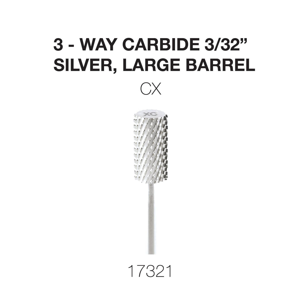 Cre8tion 3-Way Carbide Silver, Large Barrel 3/32"