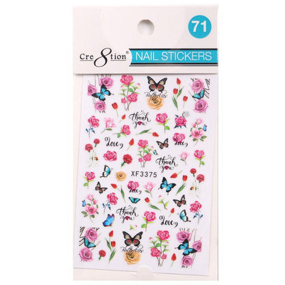 Cre8tion Nail Art Sticker Flower (26 Styles)