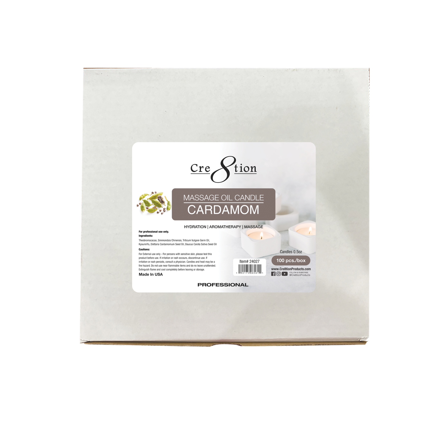 Cre8tion Massage Oil Candles - Tealight 0.5oz