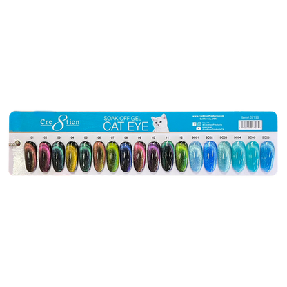 Cre8tion  Mystical Gel 0.5oz  - Full Set 12 colors w/ 1 Magnet, 3 Top Diamond 0.5oz & 1 Color Chart