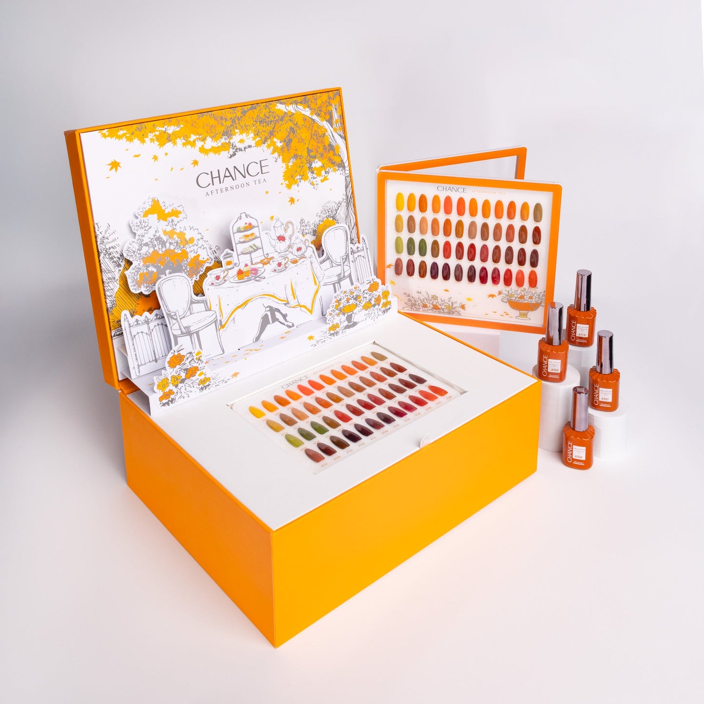 Chance Afternoon Tea Collection - 48 TPO &amp; HEMA FREE Gel Colors w/ 2 Color displays &nbsp;(free 12 base, 12 top gel)