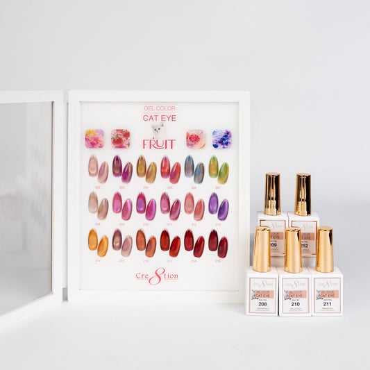 Creation Cat Eye Fruits Kit - 18 Colors (#202 - #219) w/ 1 Acrylic Booklet & 2 Magnet Tools