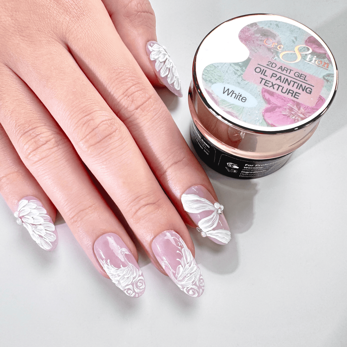 Cre8tion Nail 2D Canvas Painting Gel 0.26oz White