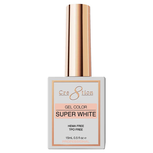 Cre8tion Soak Off Gel - Super White 0.5oz (HEMA/TPO Free)