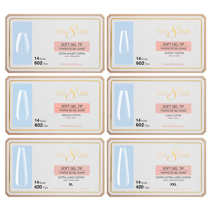 Cre8tion Soft Gel Tips - COFFIN