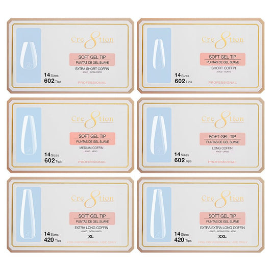Cre8tion Soft Gel Tips - COFFIN