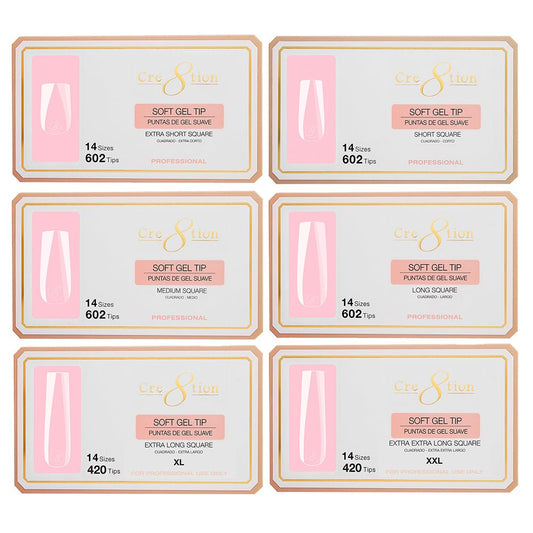 Cre8tion Soft Gel Tips - SQUARE