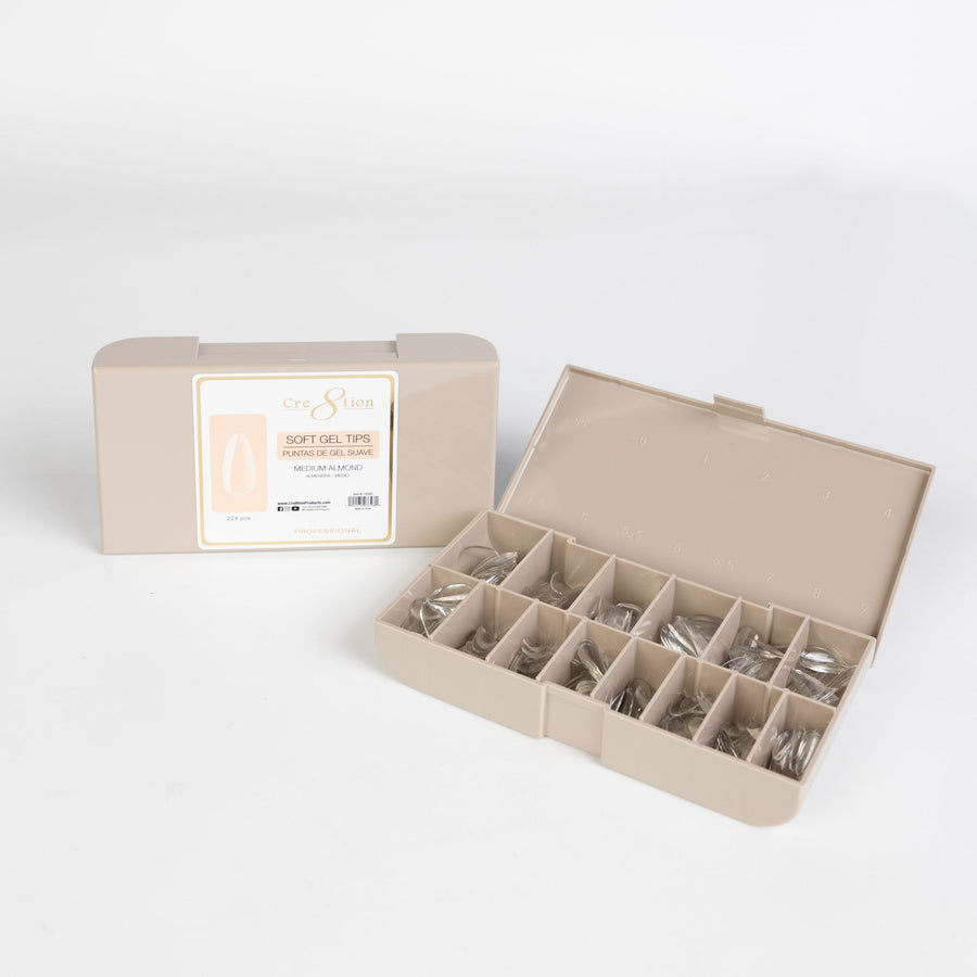 Creation Soft Gel Tips - Almond Mini Box 224pcs