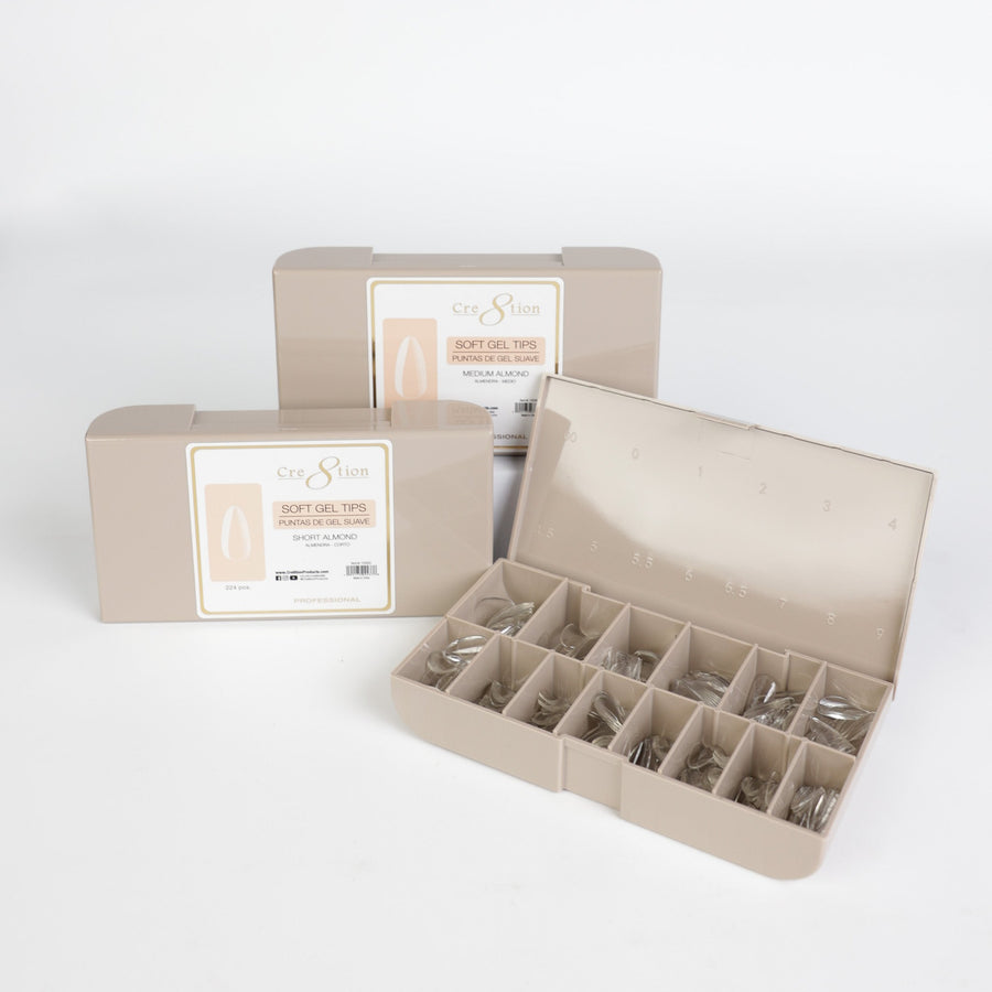 Creation Soft Gel Tips - Almond Mini Box 224pcs