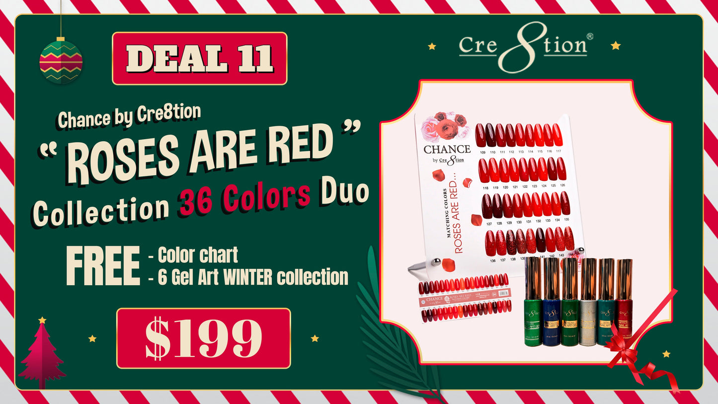 DEAL 11 Chance by Cre8tion Roses are Red Collection 36 Colors Duo (Free Color chart and 6 Gerl Art WINTER collection)