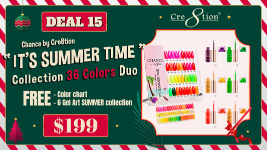 DEAL 15 Chance by Cre8tion It's Summer Time  Collection 36 Colors Duo (Free Color chart and 6 Gel Art SUMMER collection)