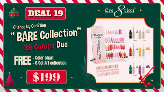 DEAL 19 Chance by Cre8tion Bare Collection 36 Colors Duo (Free Color chart and 6 Gel Art collection)