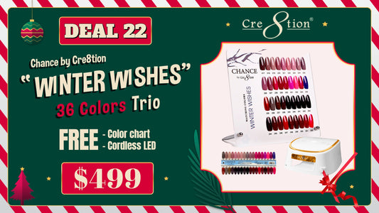 DEAL 22 Chance by Cre8tion Winter Wishes Collection 36 Colors Trio (Free Color chart and Cordless LED)