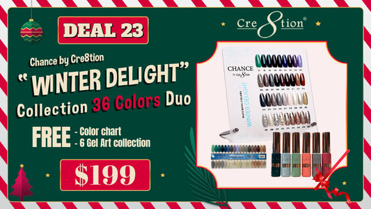 DEAL 23 Chance by Cre8tion Winder Delight Collection 36 Colors Duo (Free Color chart and 6 Gel Art collection)