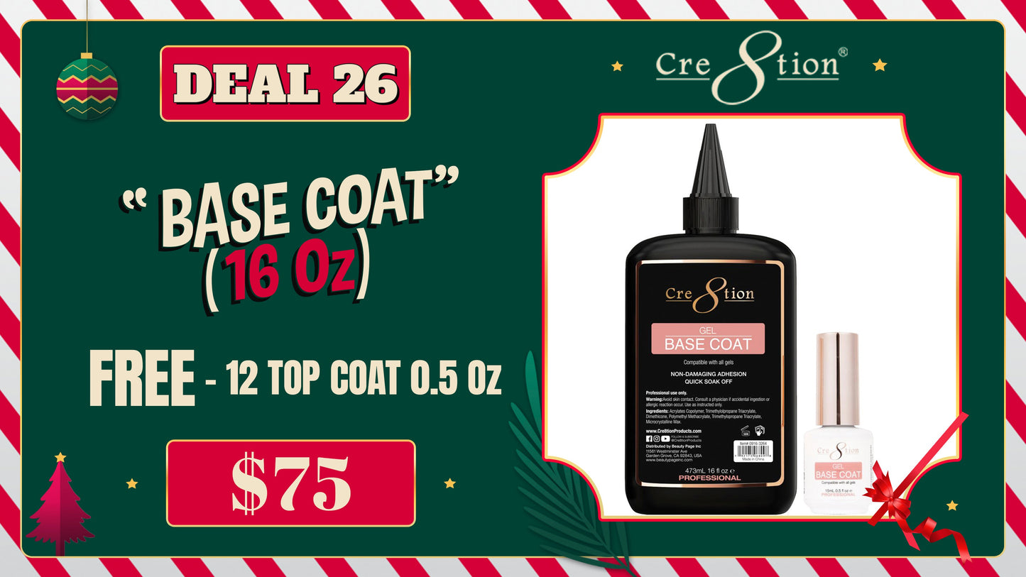 DEAL 26 Base coat 16oz (Free 12 Top coat 0.5oz)