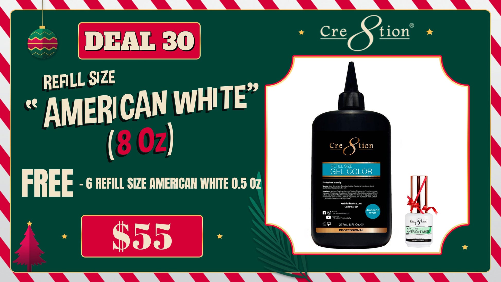 DEAL 30 REFILL Size American White 8oz (FREE 6 refill size American white 0.5oz)