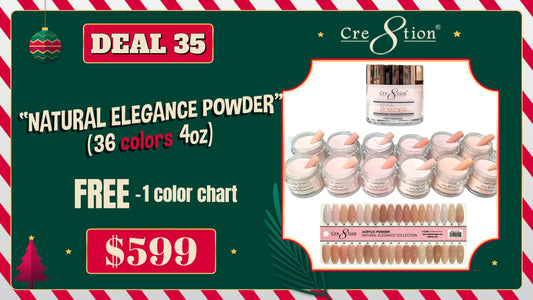 DEAL 35 Natural Elegance Powder 36 colors 4oz (Free 1 color chart)