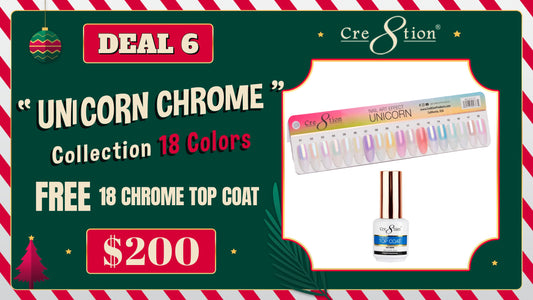 DEAL 6 Unicorn Chrome Collection 18 Colors (Free 18 Chrome Top coat)