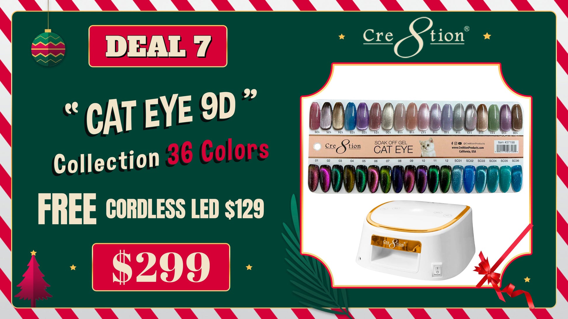 DEAL 7 Cat eye 9D Collection 36 Colors (Free Cordless Led $129)