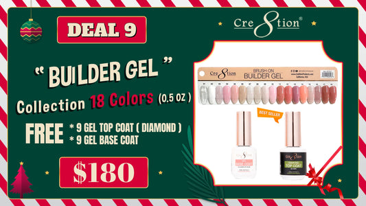 DEAL 9 Builder Gel Collection 18 Colors 0.5oz ( Free 9 Gel Top coat -diamond and 9 Gel base coat)