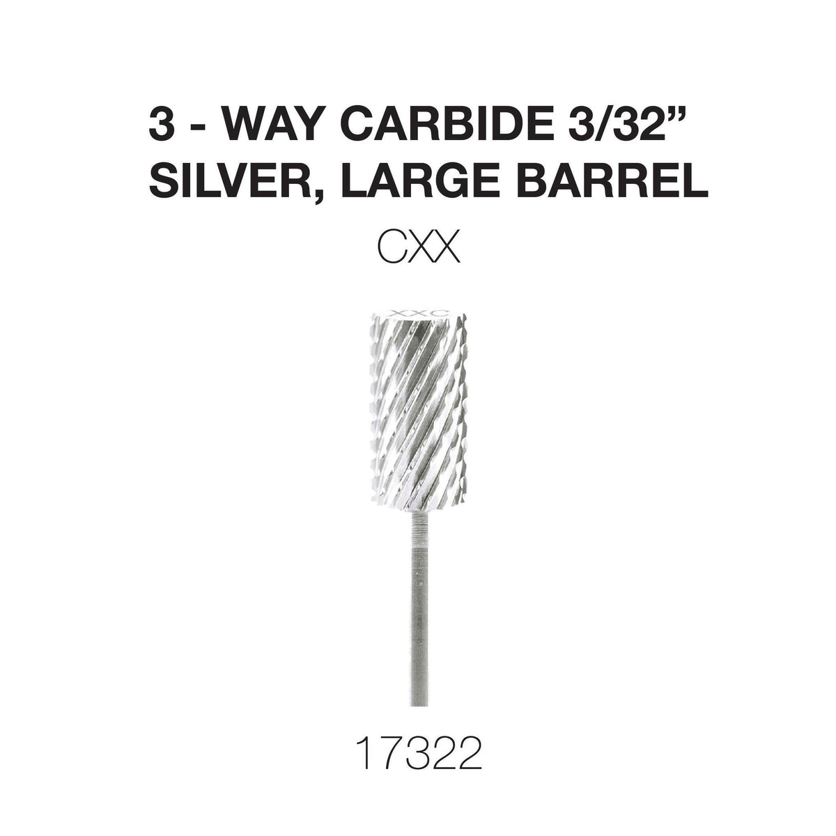 Cre8tion 3-Way Carbide Silver, Large Barrel 3/32"