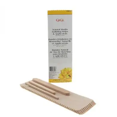 GiGi Natural Muslin Epilating Strips & Applicator Combo Pack