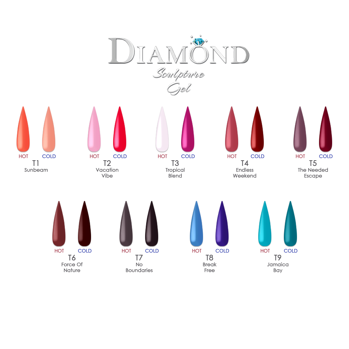 DIAMOND SCULPTURE GEL - TEMPERATURE CHANGE PROFESSIONAL COLLECTION (T1-T9)