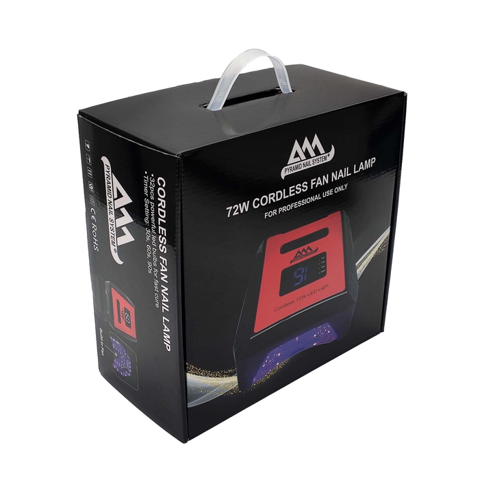 Pyramid UV Lamp Rechargeable 72W LED Light With Fan, RED