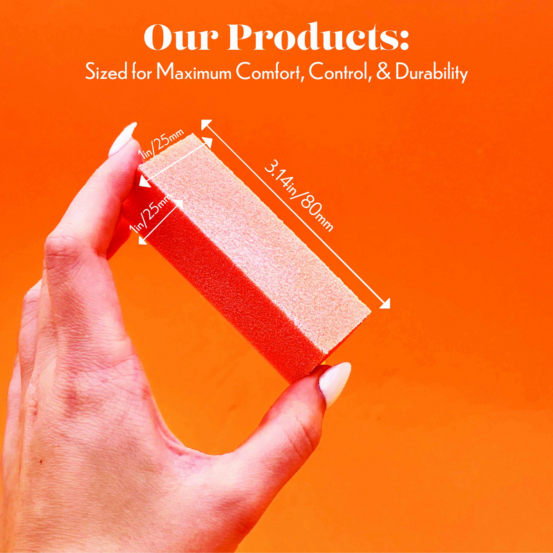 Buff Bloom Buffer Block 3 Way - Case/500pcs - Orange/White - 80/80 Grit