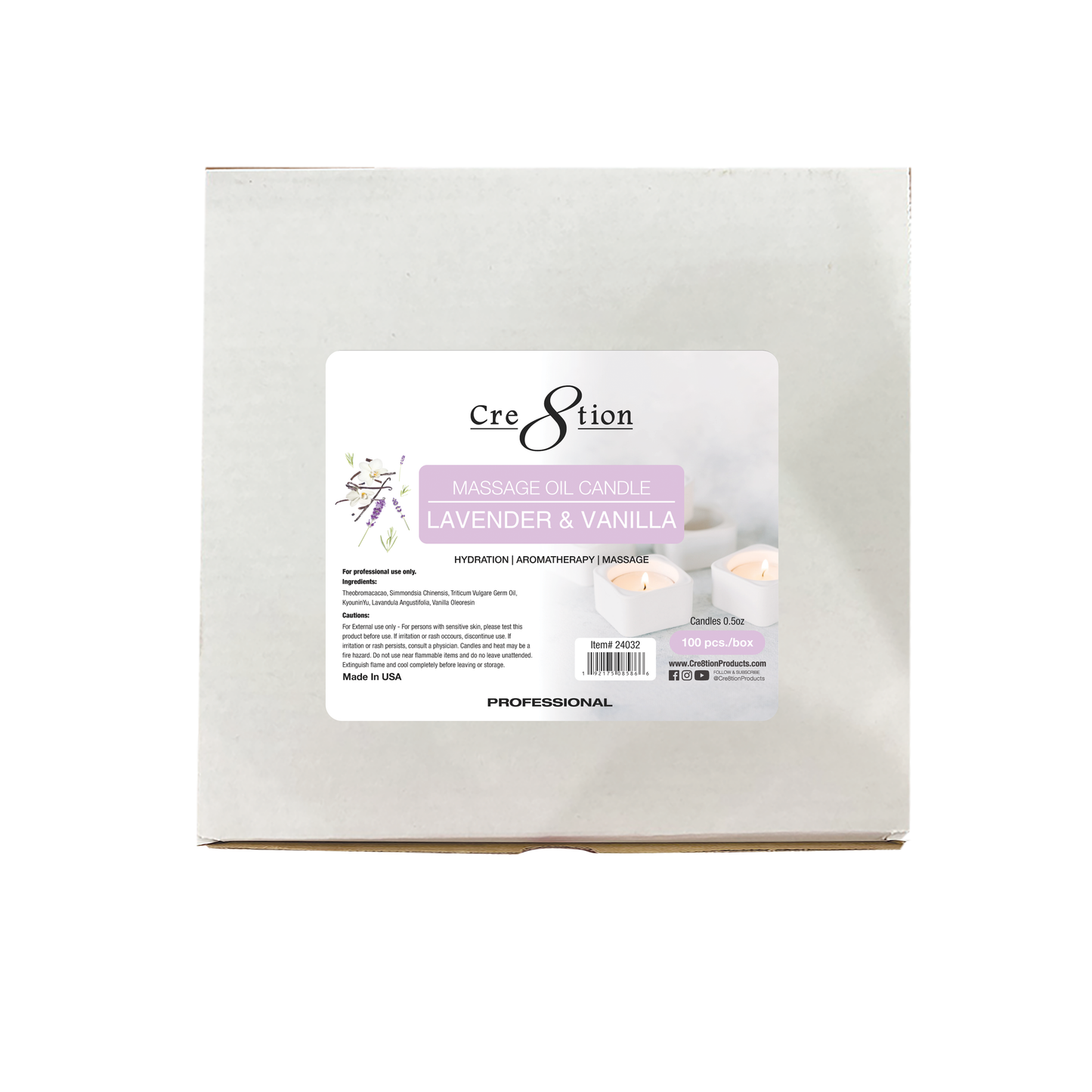 Cre8tion Massage Oil Candles - Tealight 0.5oz