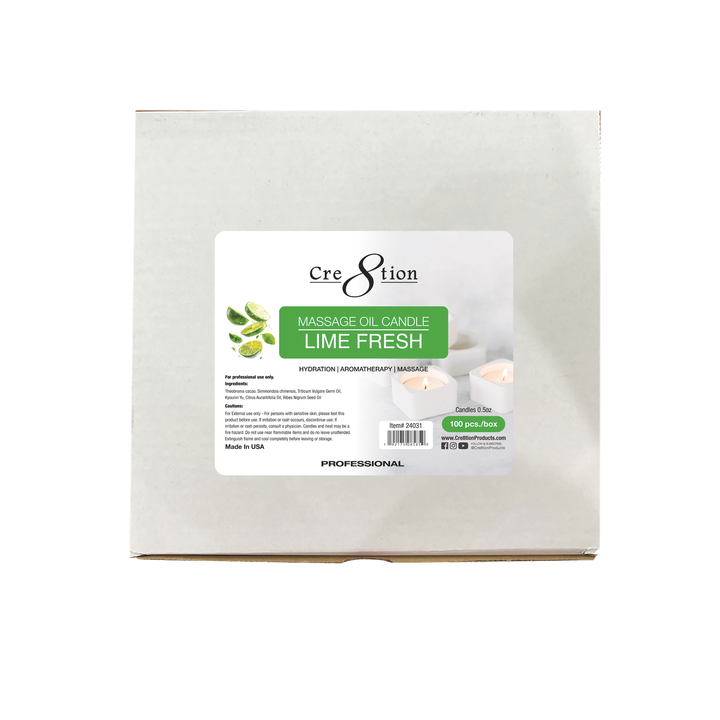 Cre8tion Massage Oil Candles - Tealight 0.5oz