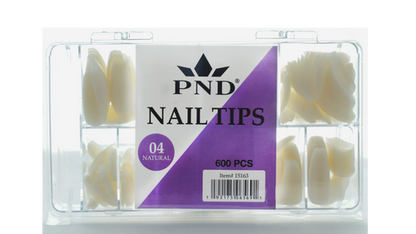 PND (CREATION) NAIL TIP, #04 SHORT ALMOND NATURAL BOX/600PCS (15163)