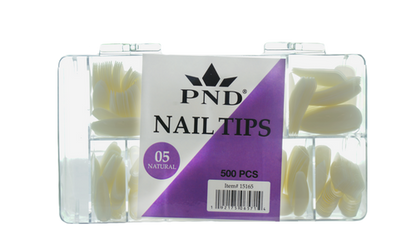 PND (CREATION) NAIL TIP, #05 LONG ALMOND NATURAL BOX/500PCS (15165)