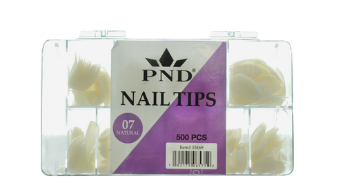 PND (CREATION) NAIL TIP, #07 SHORT ALMOND NATURAL BOX/500PCS (15169)