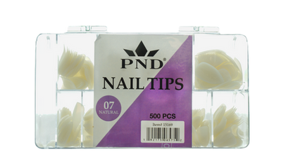 PND (CREATION) NAIL TIP, #07 SHORT ALMOND NATURAL BOX/500PCS (15169)