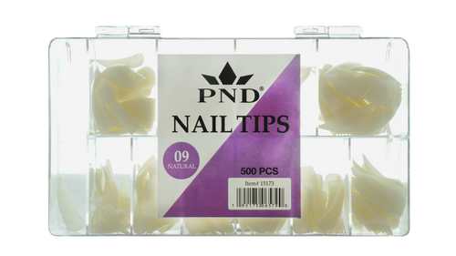 PND (CREATION) NAIL TIP, #09 SUPPER CURVE STELLITO NATURAL BOX/500PCS (15173)