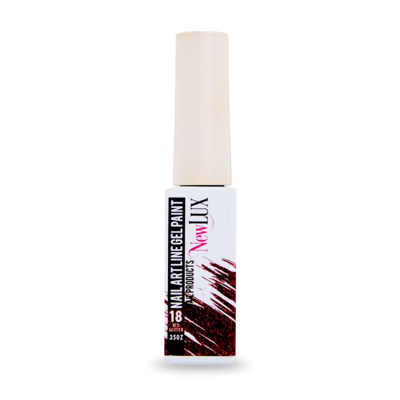 NewLUX Nail Art Liner Gel Paint - 18 Red Glitter | MUASUPPLY.COM