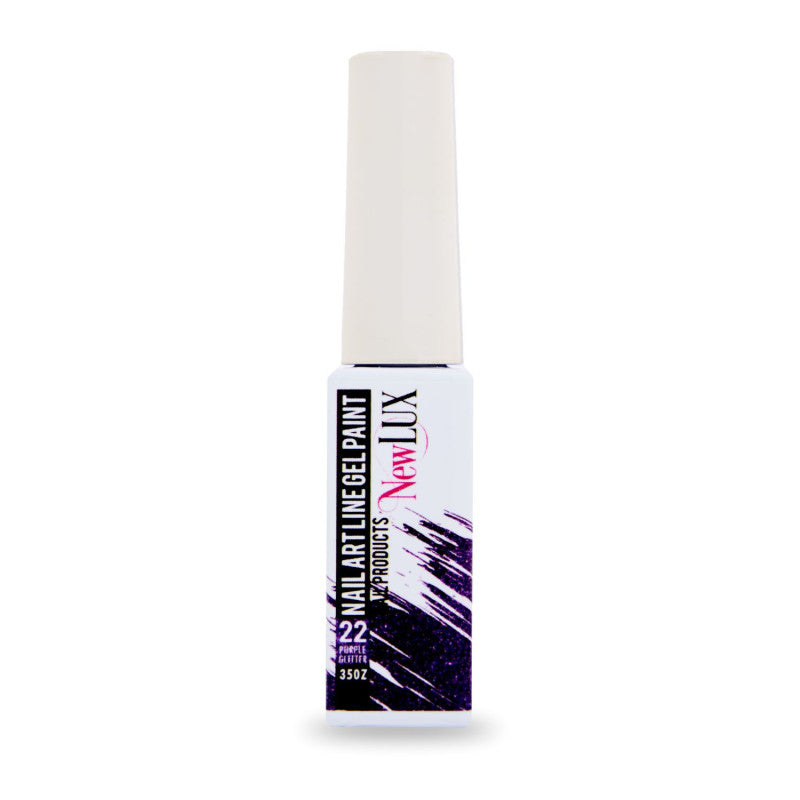 NewLUX Nail Art Liner Gel Paint - 22 Purple Glitter | MUASUPPLY.COM