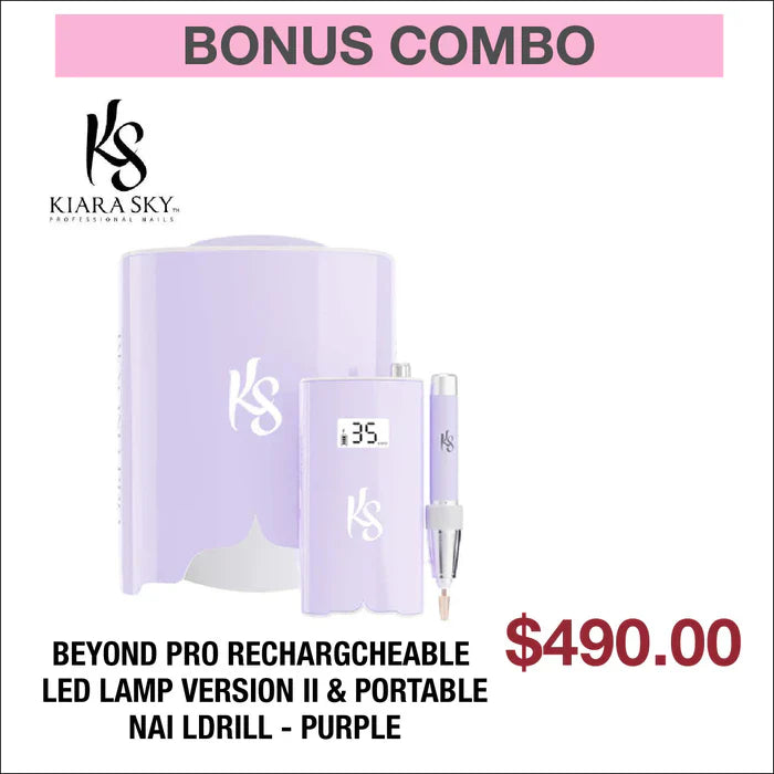 (Bonus Combo) Kiara Sky Beyond Pro Rechargeable LED Lamp Version II & Portable Nail Drill - Purple