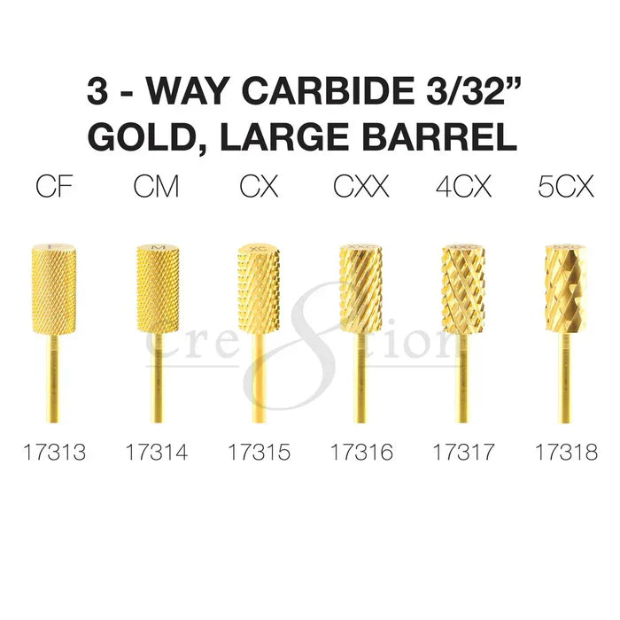 Cre8tion 3-Way Carbide Gold, Large Barrel 3/32" Set