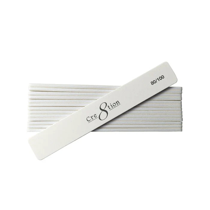 Cre8tion Nail File JUMBO White Sand Grit - USA Standard