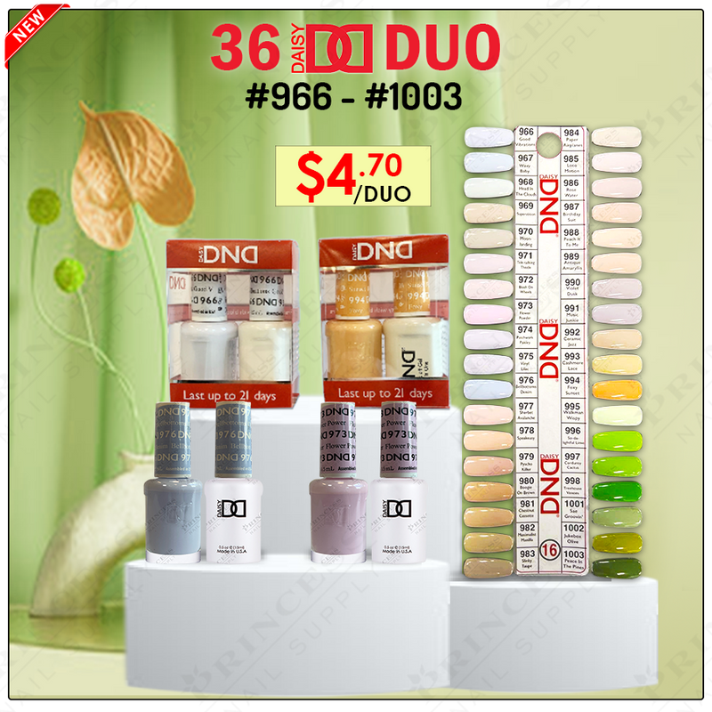 DND 35 Duo colors #966 to #1003 (Out Stock #1003) + Free 1 Tip