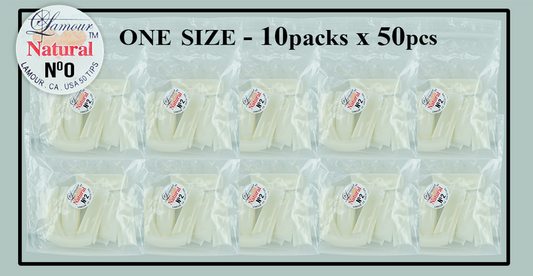 Lamour Natural Tip One Size - 10 Packs (50 per pack) Size #0