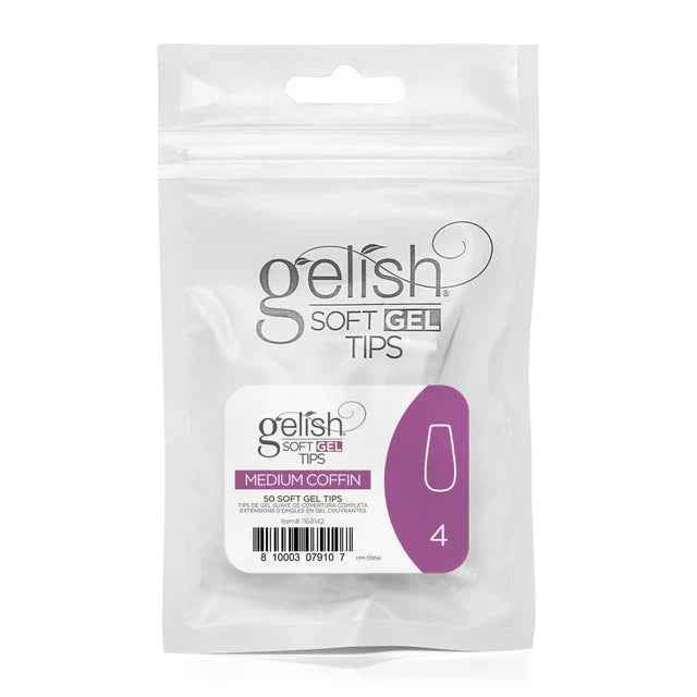 Gelish Soft Gel Tips - Medium Coffin 50 CT Refill - #4