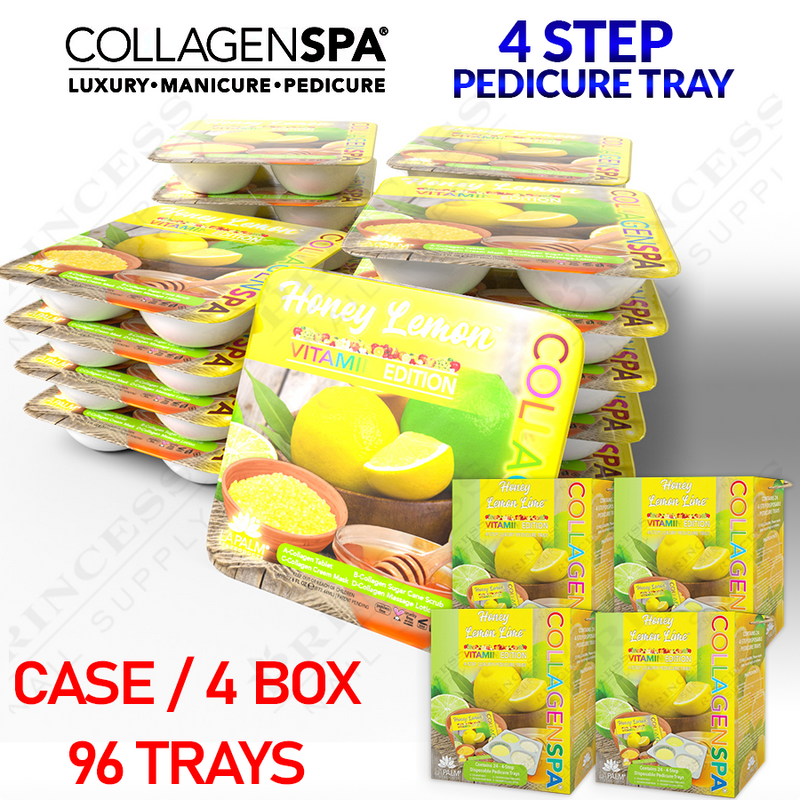 LP Collagen Spa 4 Step Pedi Tray Case/4 box/96 trays - Lemon