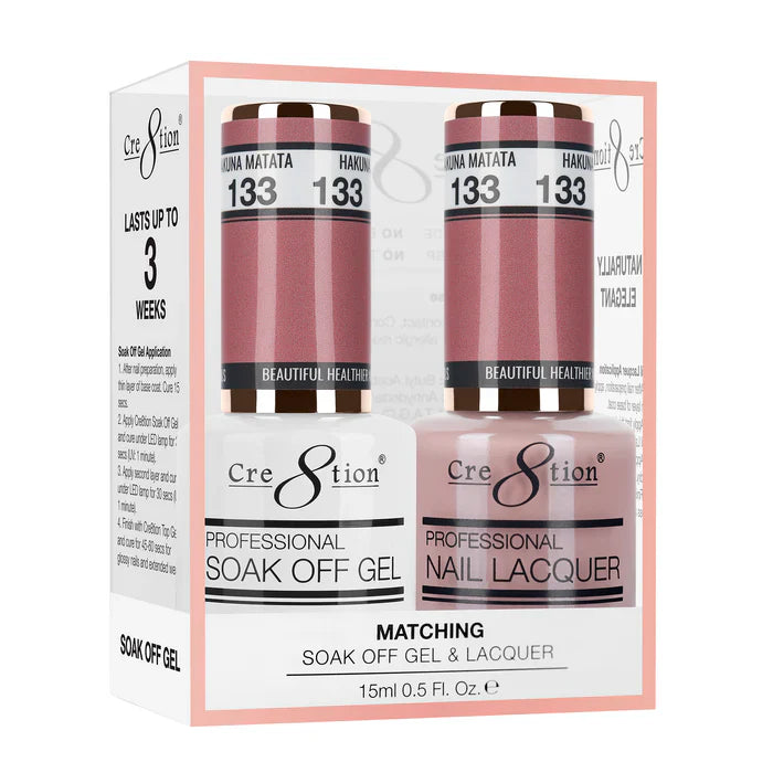 Cre8tion Soak Off Gel Matching Pair 0.5oz 133 HAKUNA MATATA