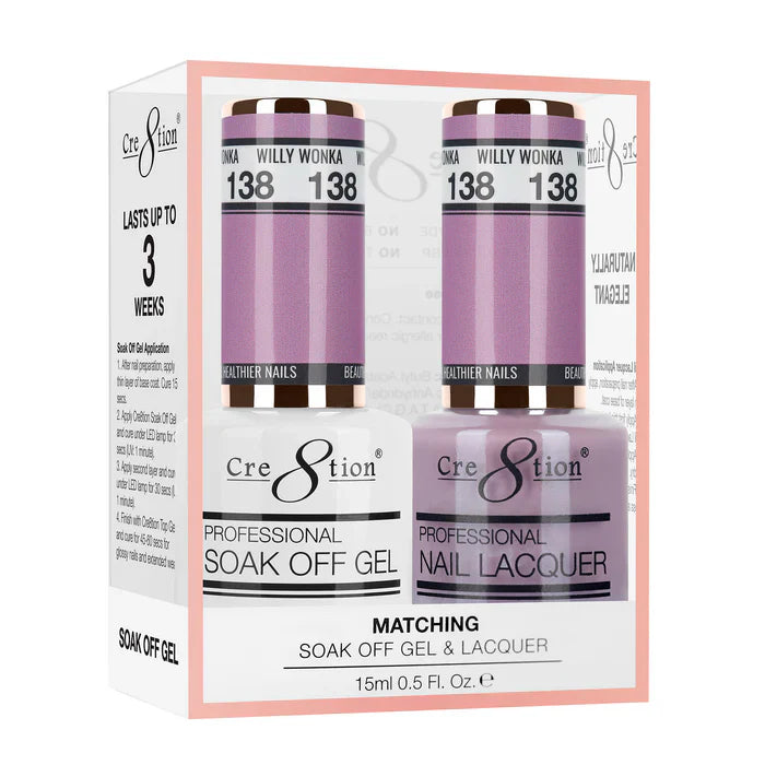 Cre8tion Soak Off Gel Matching Pair 0.5oz 138 WILLY WONKA