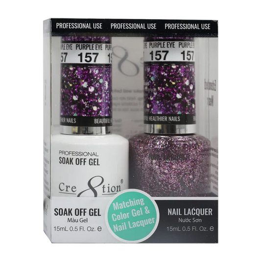 Cre8tion Soak Off Gel Matching Pair 0.5oz 157 AMETHYST GEODE