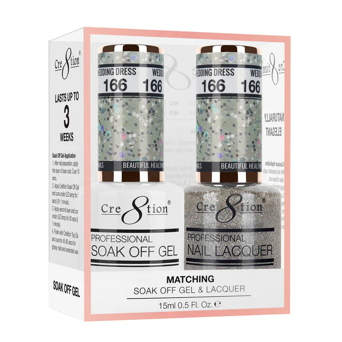 Cre8tion Soak Off Gel Matching Pair 0.5oz 166 WEDDING DRESS