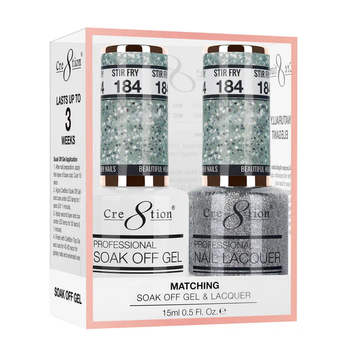 Cre8tion Soak Off Gel Matching Pair 0.5oz 184 Stir Fry